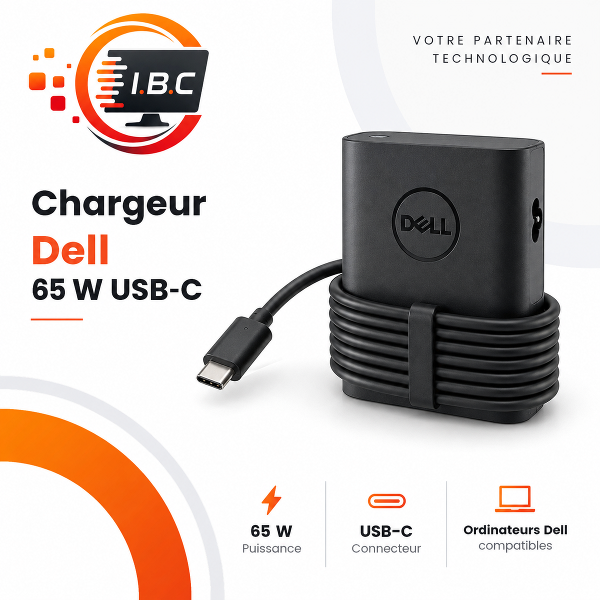Chargeur Dell 65 W USB-C IBC