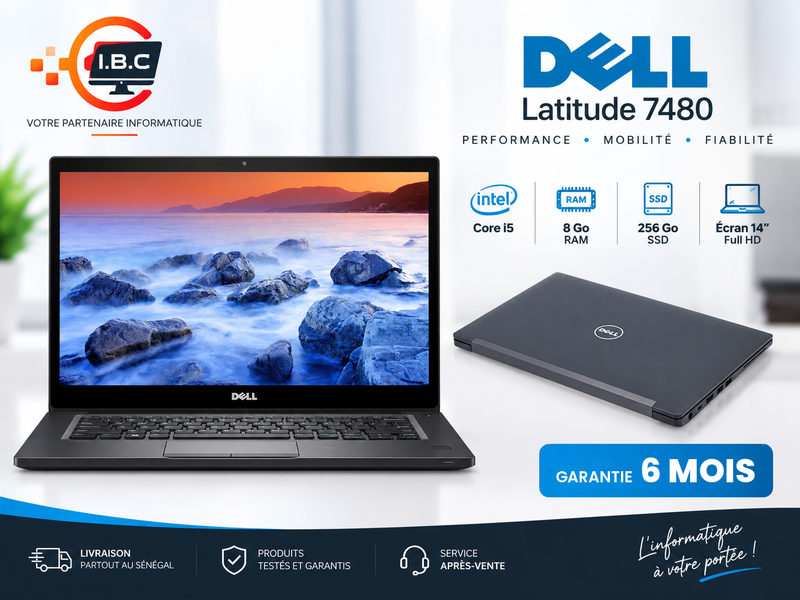 Dell Latitude 7480 – Core i5 | 8 Go RAM | SSD 256 Go
