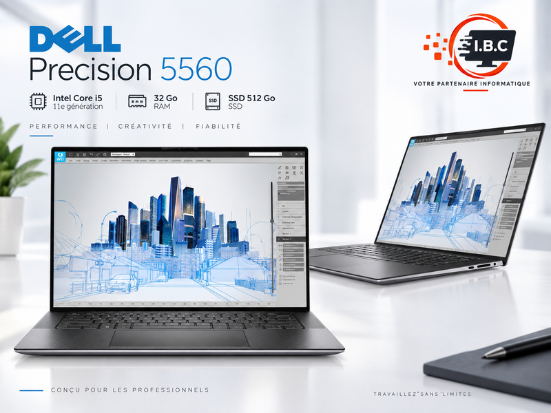 Dell Precision 5560 – Core i5 11e gén. | 32 Go RAM | SSD 512 Go
