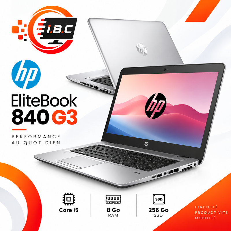 HP EliteBook 840 G3 – Core i5 | 8 Go RAM | SSD 256 Go