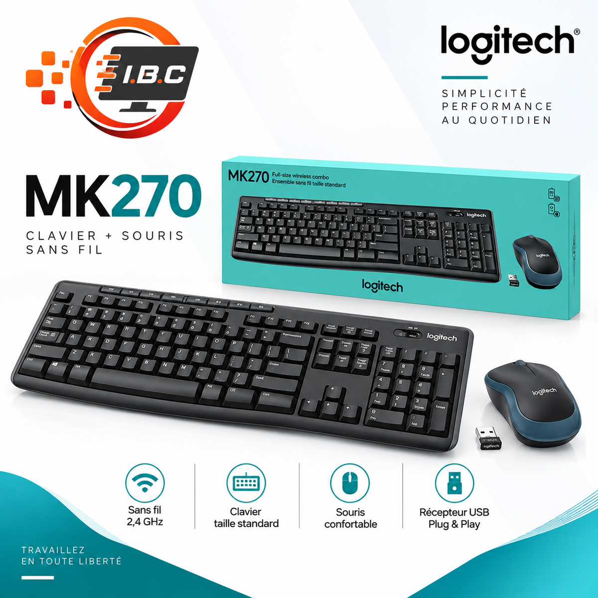 Logitech MK270 – Clavier + Souris sans fil
