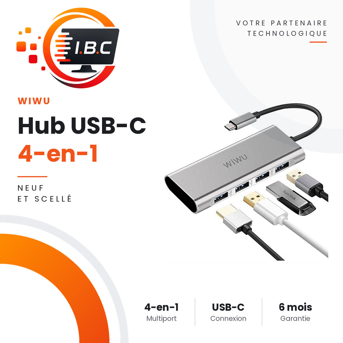 Hub USB-C 4-en-1 WIWU Alpha T5 Pro