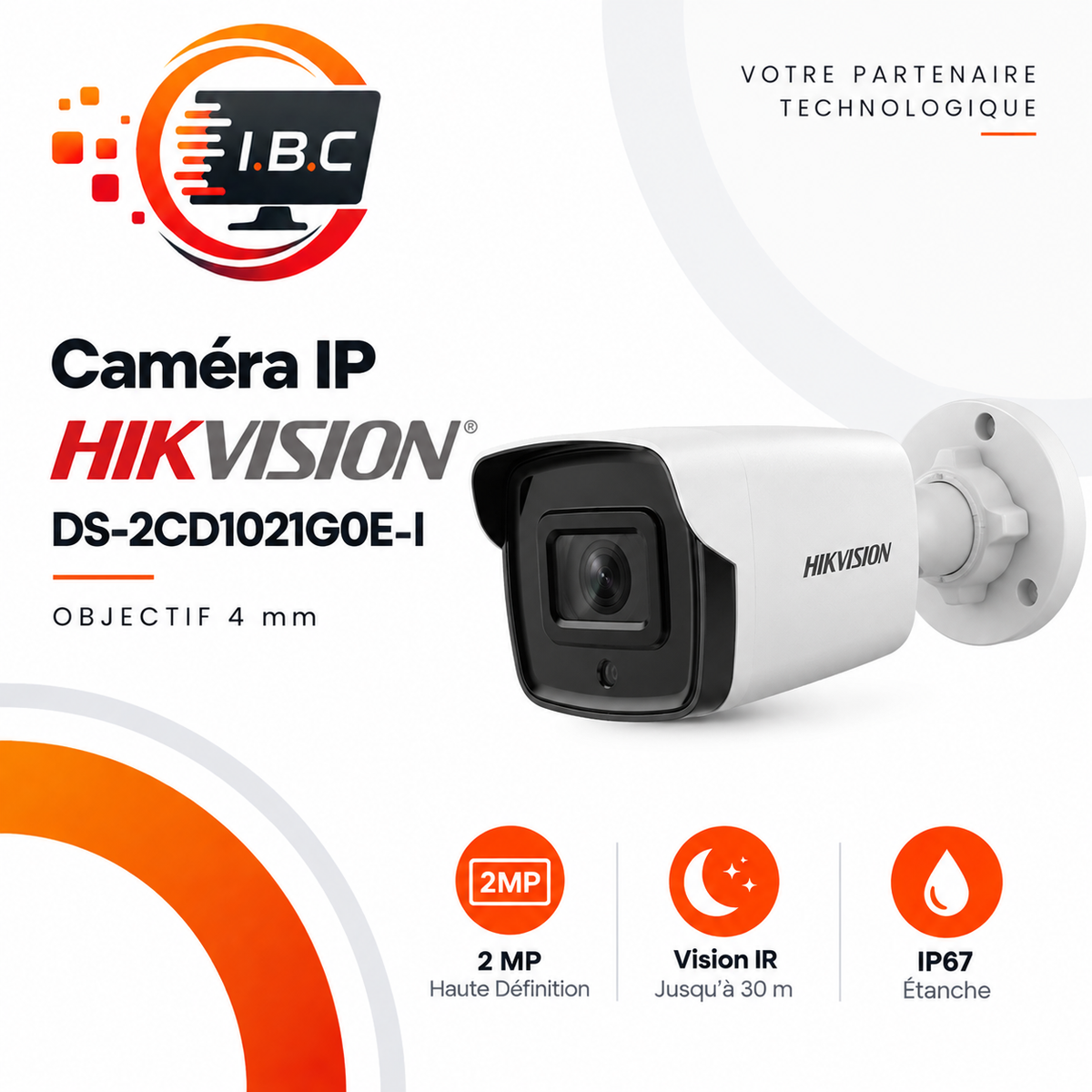 Caméra IP Hikvision DS-2CD1021G0E-I 4 mm 2 MP