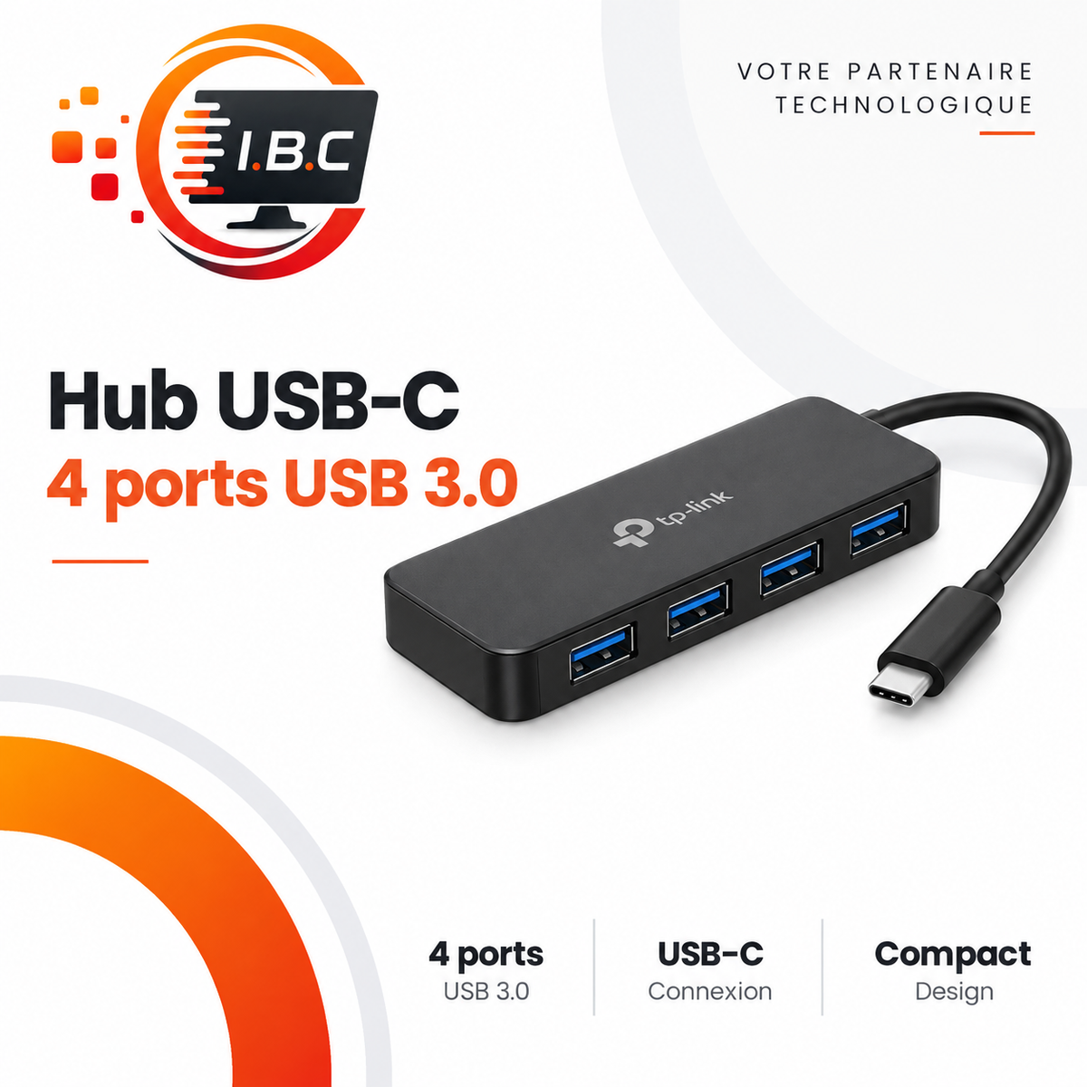 Hub USB-C 4 ports USB 3.0 IBC