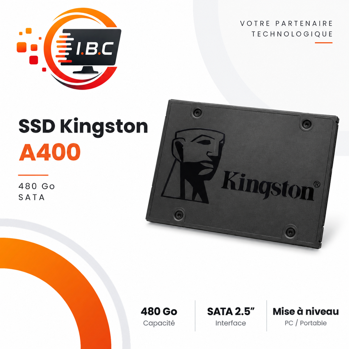 SSD Kingston A400 480 Go SATA IBC