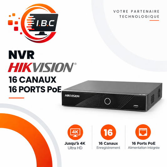 NVR Hikvision 16 canaux avec PoE 16 ports