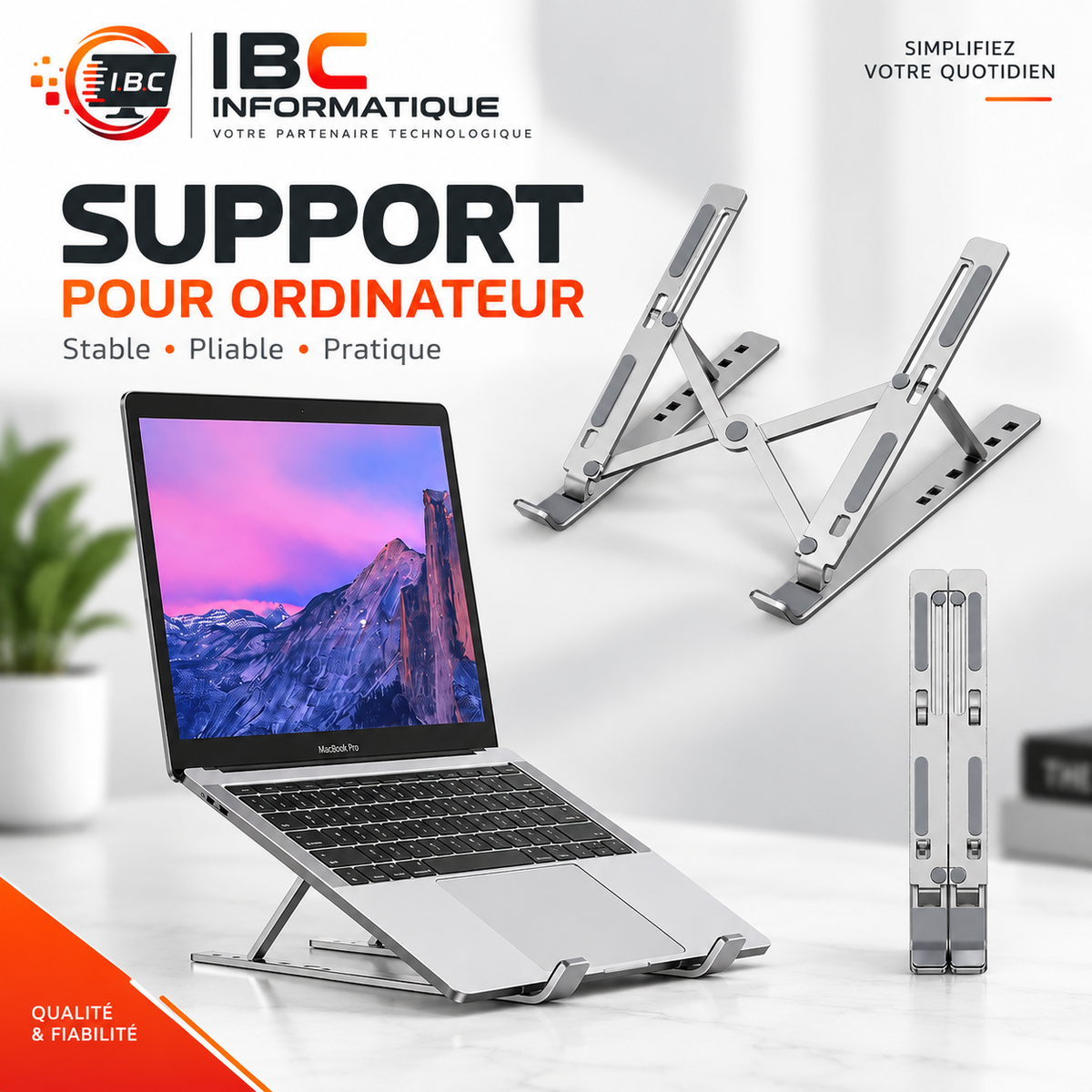 Support pliable pour ordinateur portable
