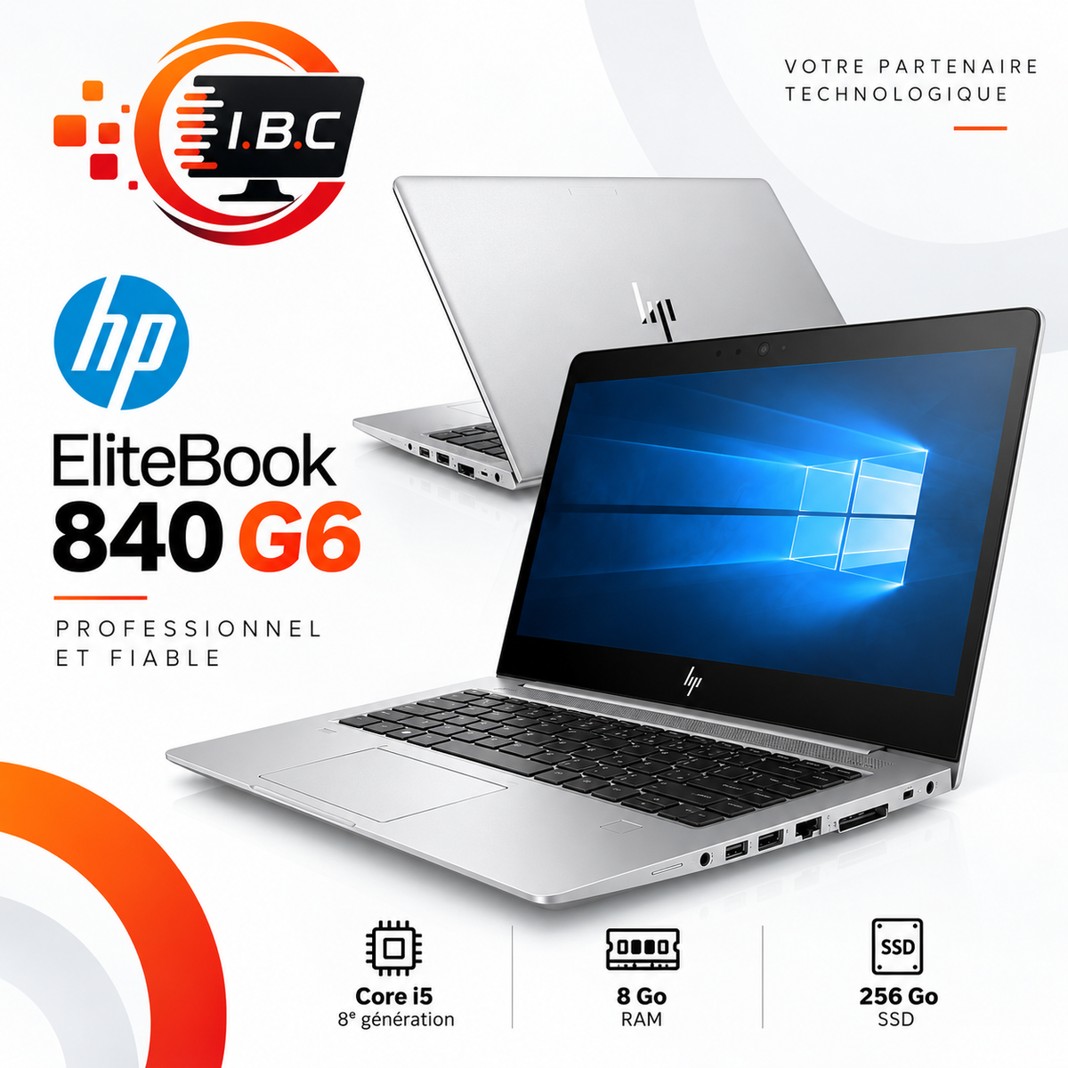 HP EliteBook 840 G6 – Core i5 8e gén. | 8 Go RAM | SSD 256 Go