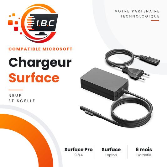 Chargeur compatible Microsoft Surface Pro et Surface Laptop