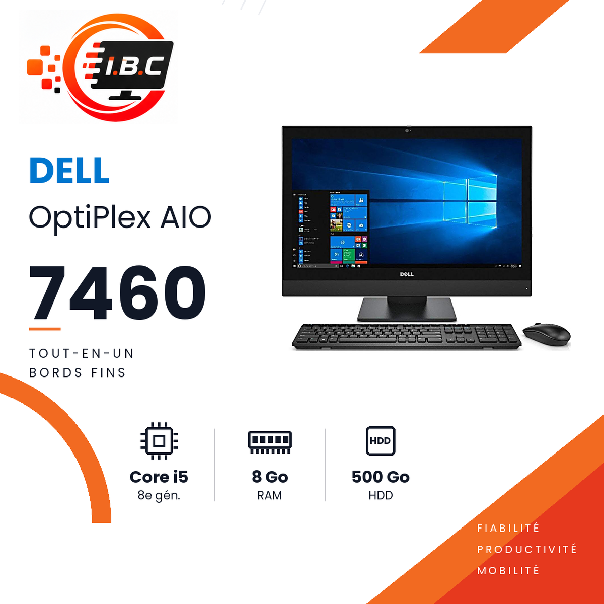 Dell OptiPlex 7460 All-in-One Core i5 8 Go HDD 500 Go - IBC Informatique
