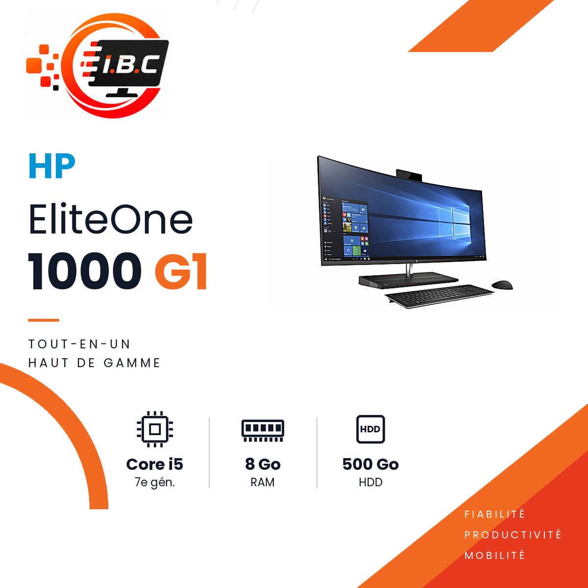HP EliteOne 1000 G1 All-in-One Core i5 - IBC Informatique